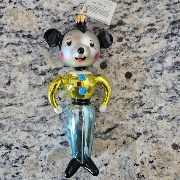 RARE VINTAGE CHRISTOPHER RADKO MICKEY MOUSE ITALIAN GLASS CHRISTMAS ORNAMENT - Picture 1 of 7